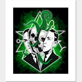 Darkness of Lovecraft - Cthulhu, Horror, Occult World, Skull and Bones, Dark Symbol, sticker Posters and Art